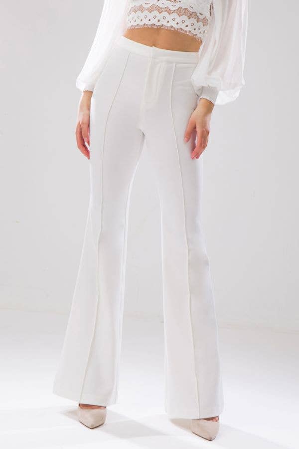 Hight-rise flare pants: GREEN by Flying Tomato