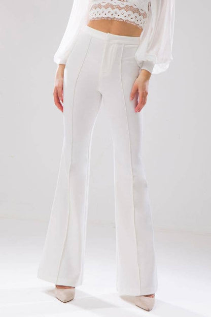 Hight-rise flare pants: GREEN by Flying Tomato