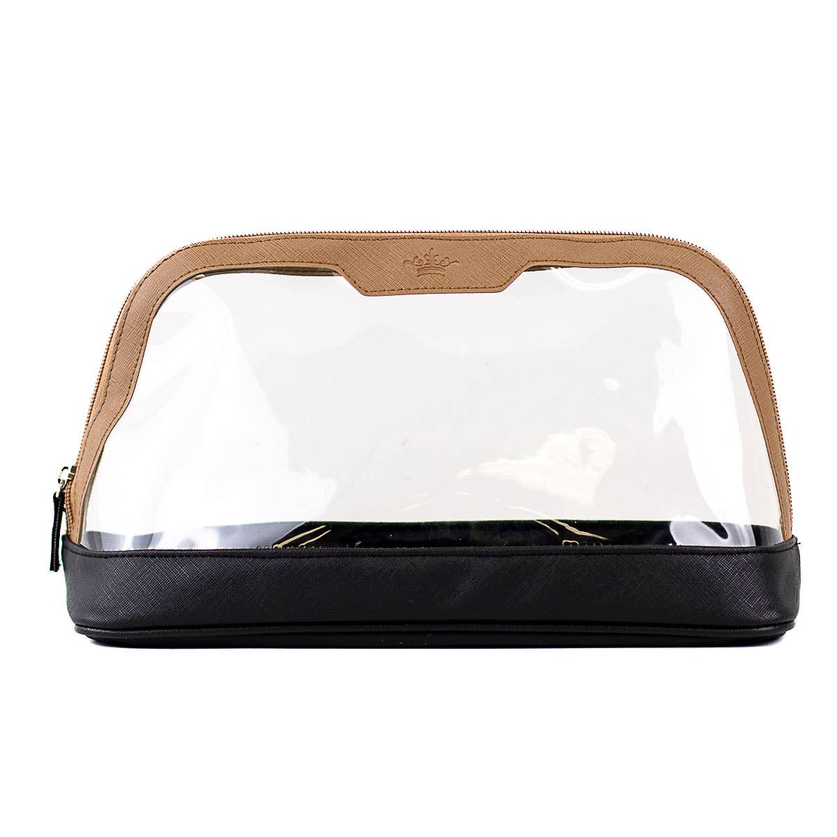 Jenna Cosmetic Case   Taupe/Black   12.5x7x5.    The Royal Standard