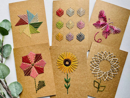 Sunflower DIY Embroidery Greeting Card Kit for Beg