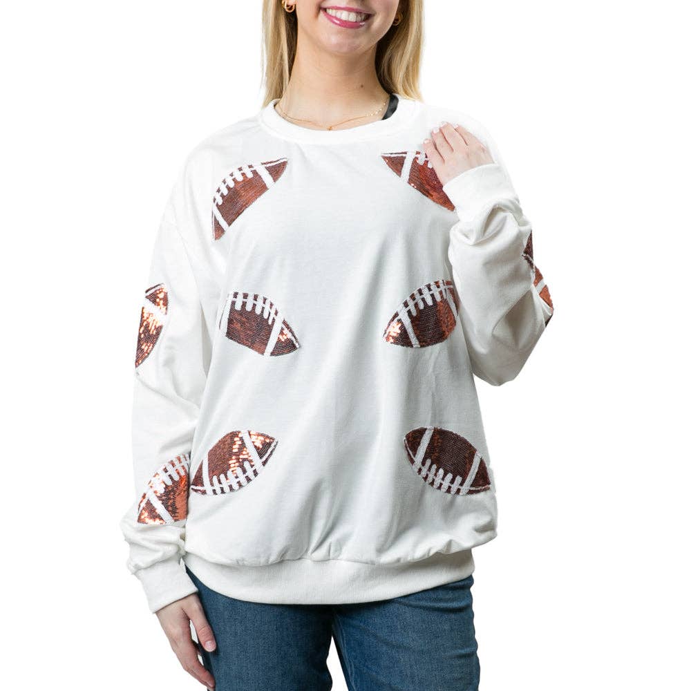 Football Pullover w Sequins  Black with Sequins Football / SM