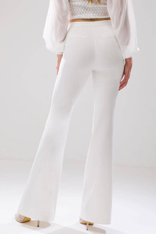 Hight-rise flare pants: GREEN by Flying Tomato