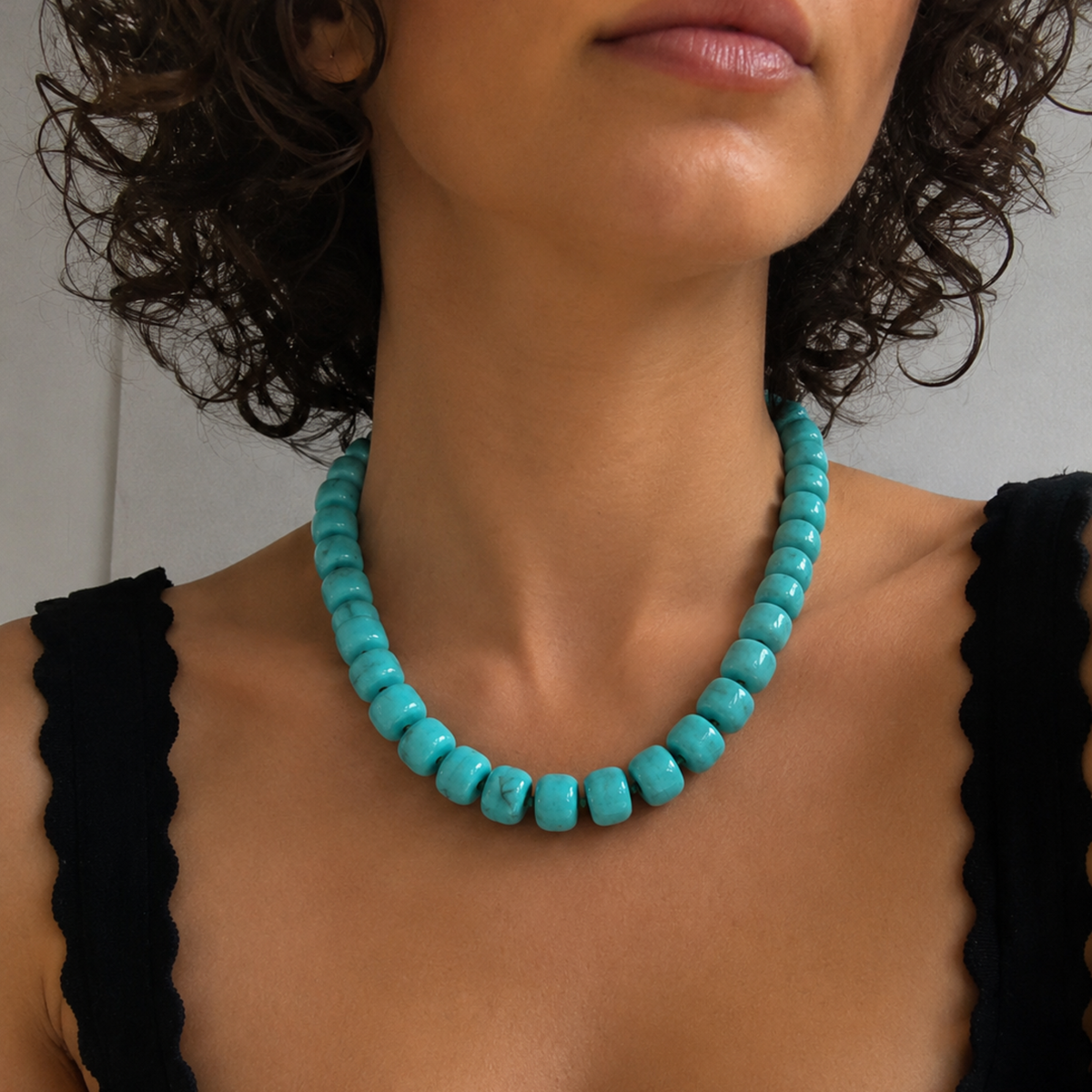 Chunky Resin &amp; Natural Stone Bead Necklace: Red Jasper Glow
