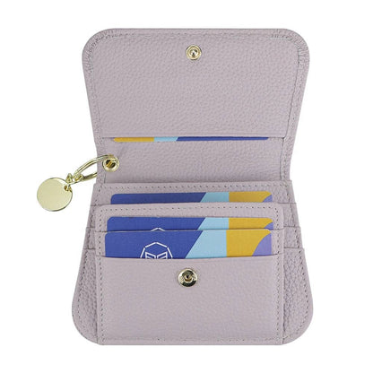 Genuine Leather RFID Keychain Wallet: Orange