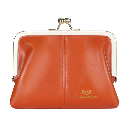 4120 Leather RFID Kiss-Lock Wallet: Black