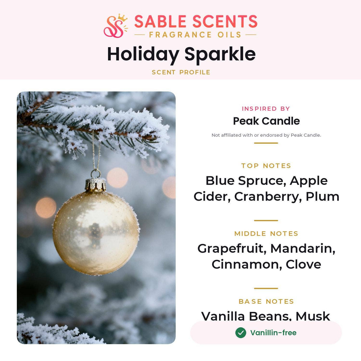 Holiday Sparkle (Type) Fragrance Oil: 1 oz
