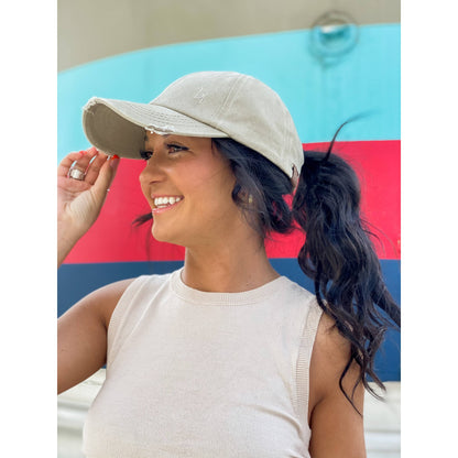 Washed Denim Criss-Cross High Ponytail CC Ball Cap BT799C: Grey Camo
