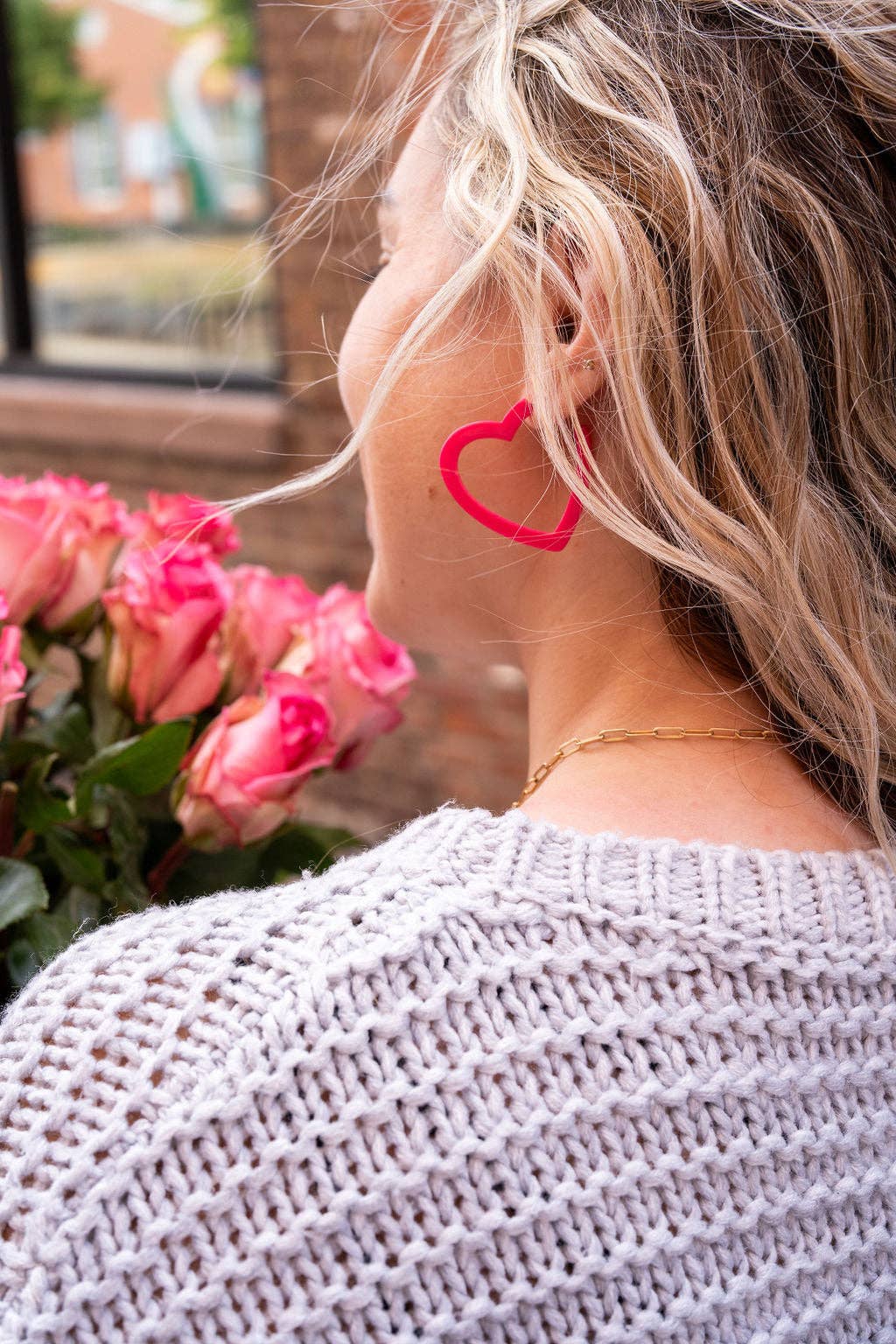 Heart Hoops - Ultra Pink // Jewelry, Earrings, Valentine&