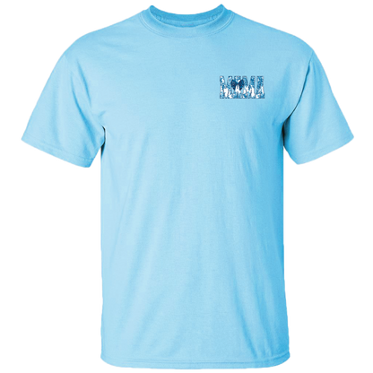 2733 Mama Toile Preppy Bow Mom, Mother  Graphic Tee : Sky Blue / Adult Medium