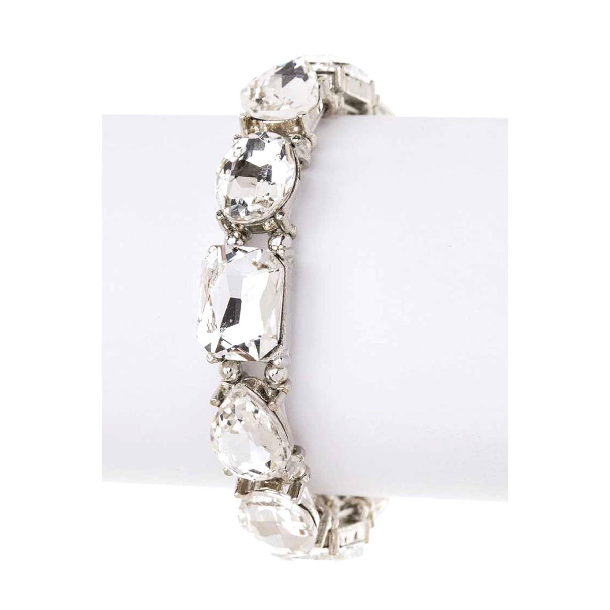 Mix Crystal Stretch Bracelet: Gold/Multi