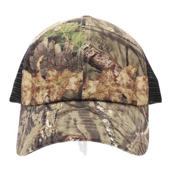 C.C MOSSY OAK Mini Break-Up Camouflage Mesh Back Ball Cap BA936: Mossy Oak Mini Break Up