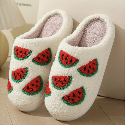 Comfy Fruit Slip-on Slippers: WATERMELON / L