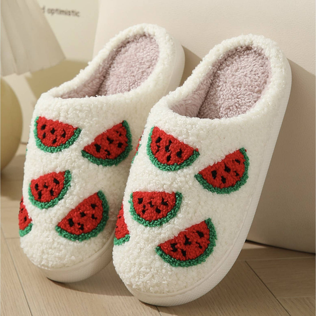 Comfy Fruit Slip-on Slippers : WATERMELON / M