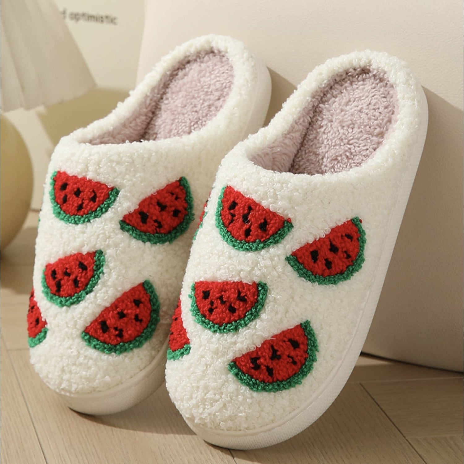 Comfy Fruit Slip-on Slippers : WATERMELON / M