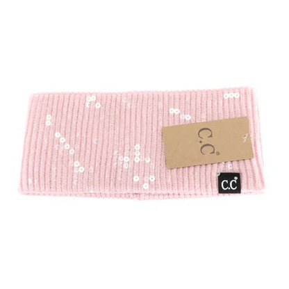 Allover Clear Sequin Head Wrap HWC0044: Pink