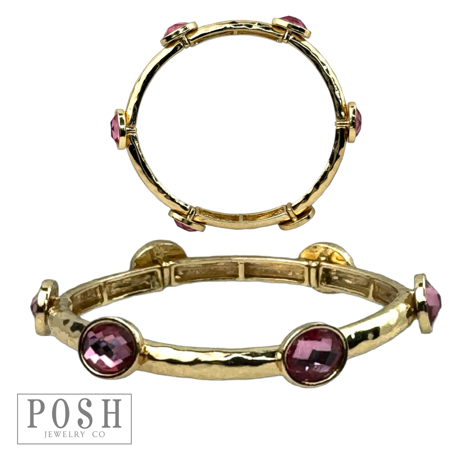 Faceted oval crystal bracelet: Champagne
