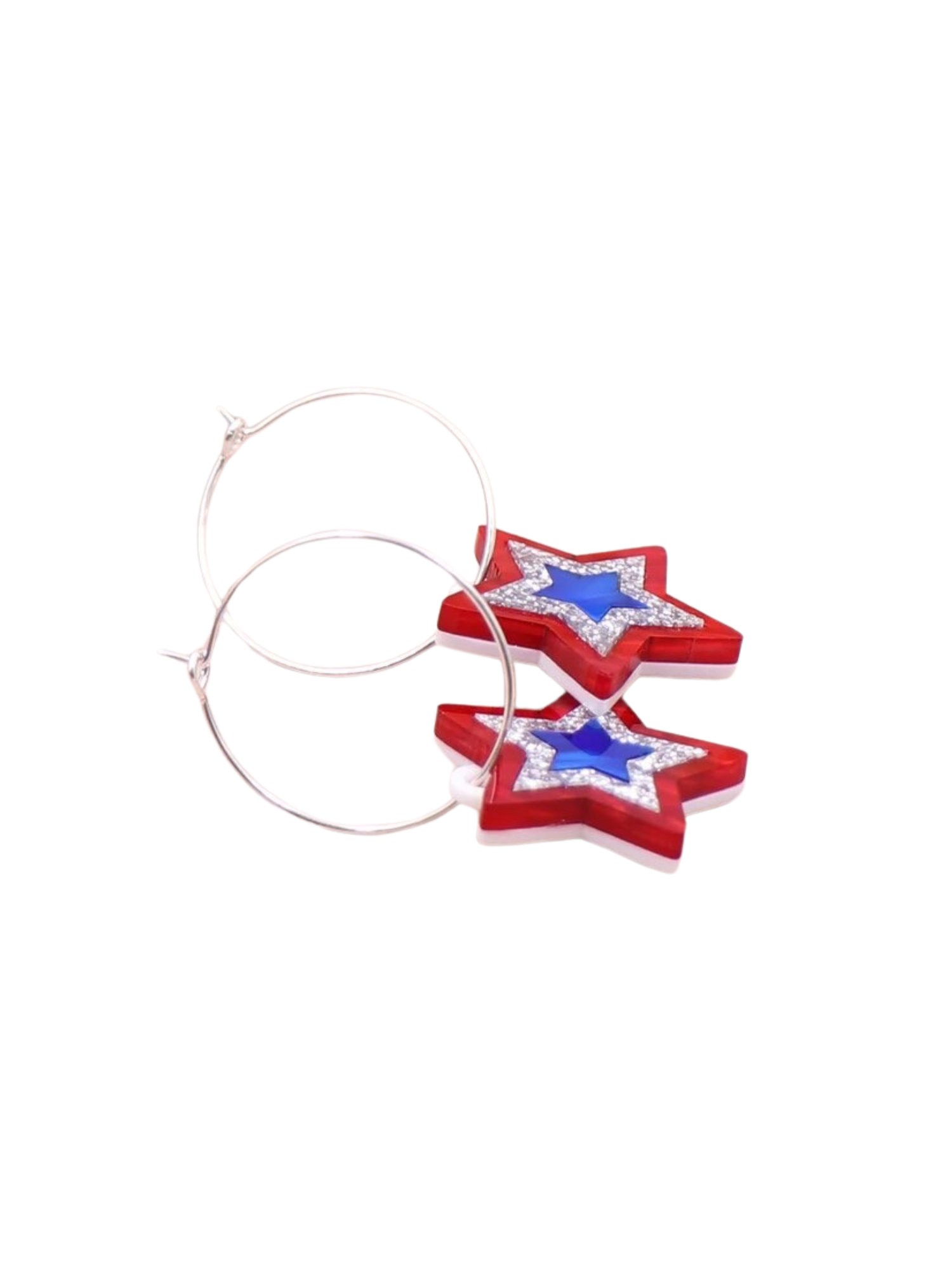 Independence Star Hoop Earring: Red