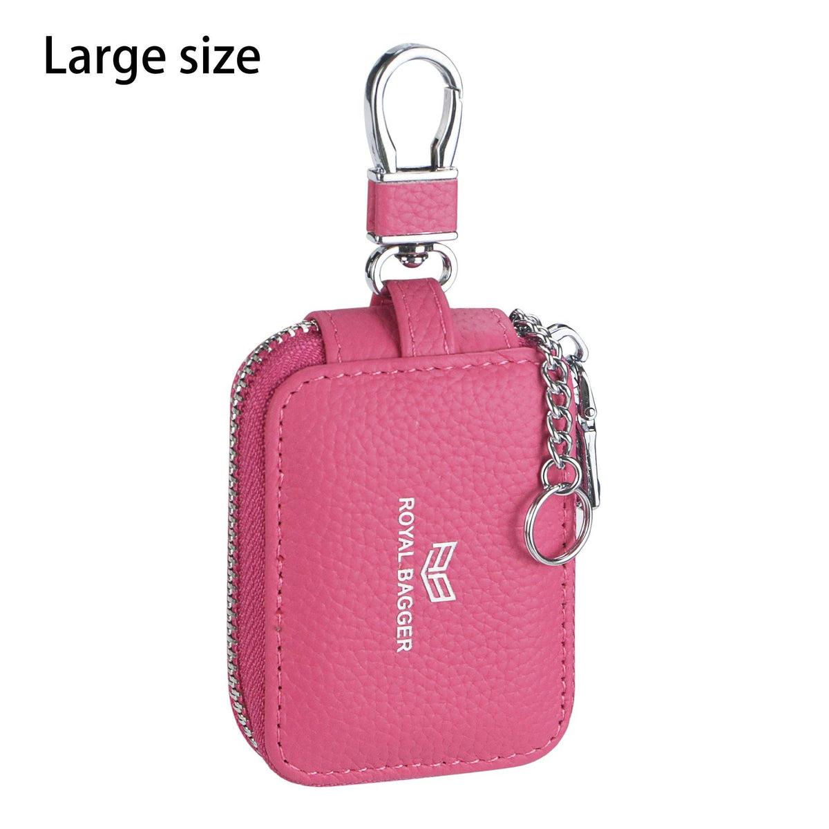 3901 Leather Earphone Pouch with Keychain: Black