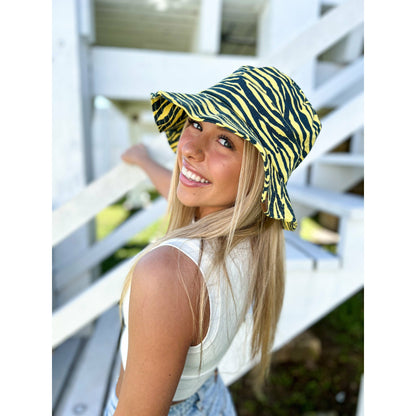 Zebra Print C.C Bucket Hat BK3923: Denim