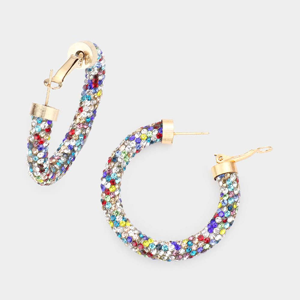 Rhinestone Pave Hoop Earrings
: Rdmt