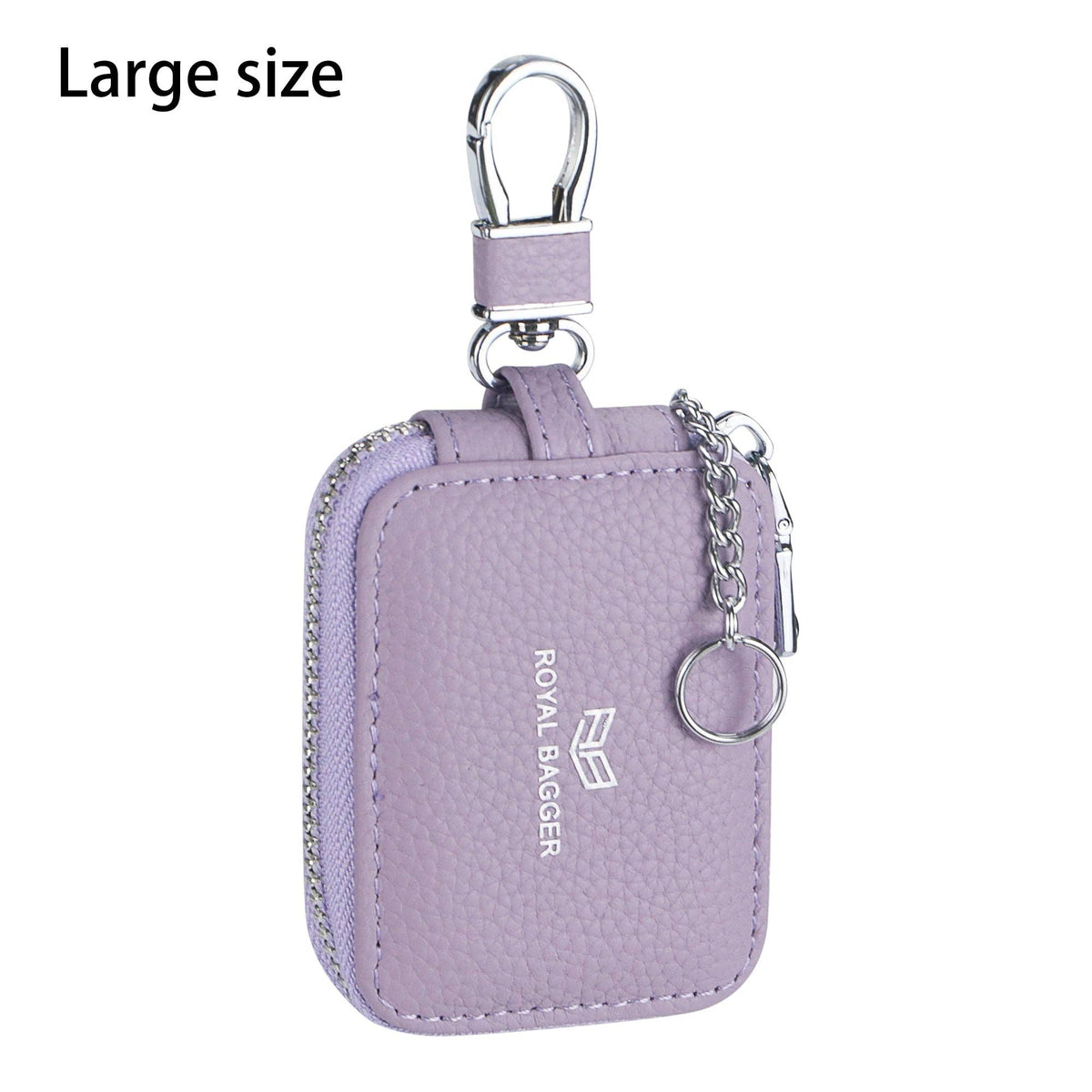 3901 Leather Earphone Pouch with Keychain: Black