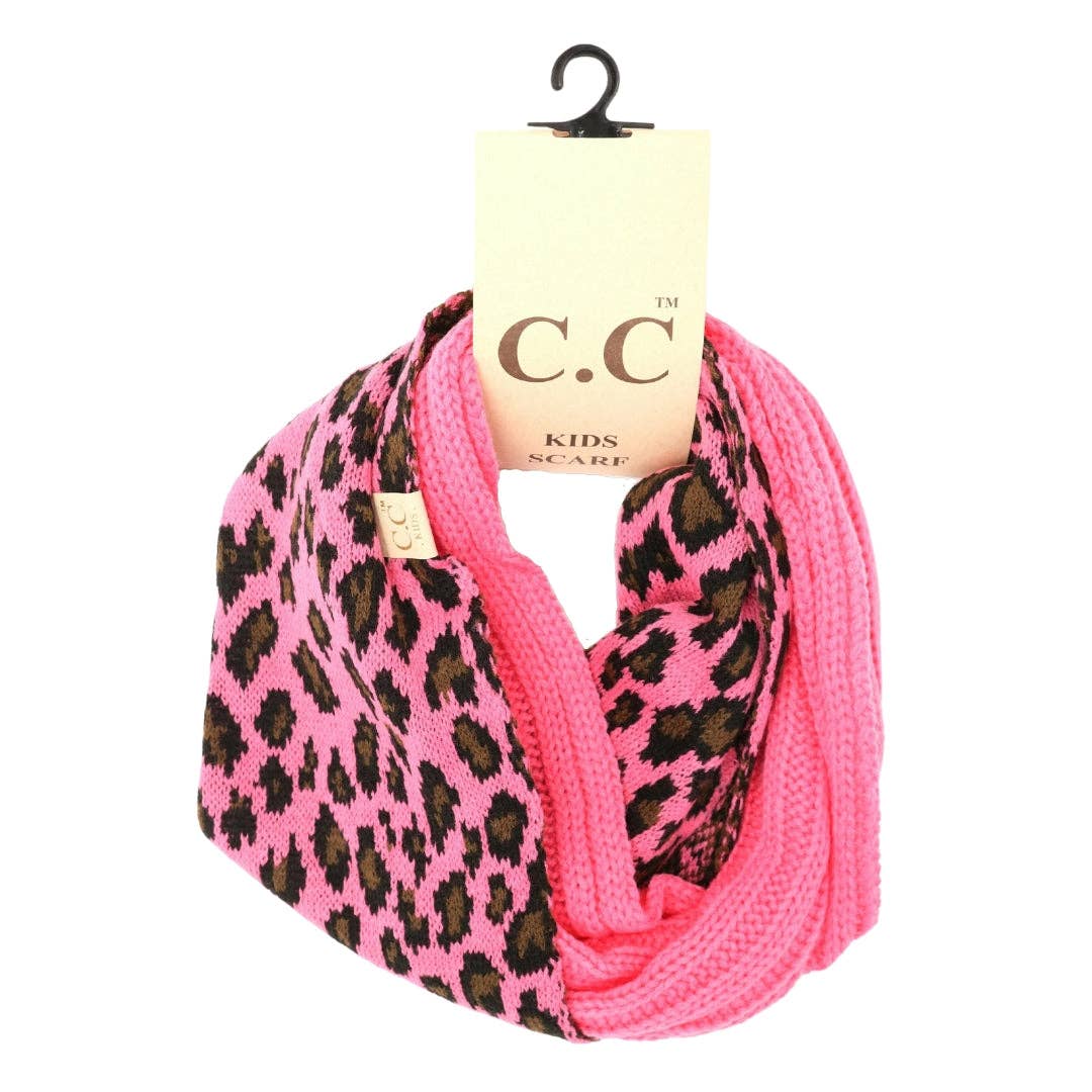 KIDS Leopard Print CC Infinity Scarf KIDSSF80: Camel