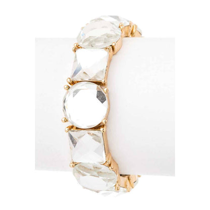 Lucite Stretch Bracelet: Gold/Clear