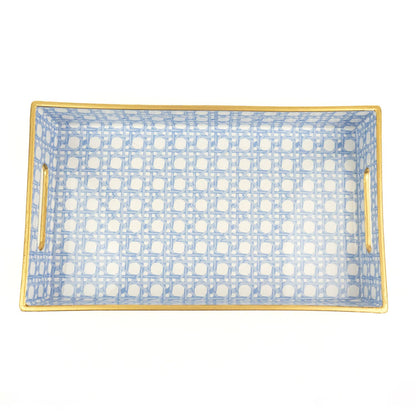 Blue Cane Vanity Tray by 8 Oak Lane