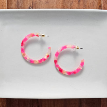 Camy Hoops - Tropical Pink // Earrings, Jewelry, Gifts