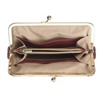 3468 Leather RFID Kiss-Lock Wallet: Brown