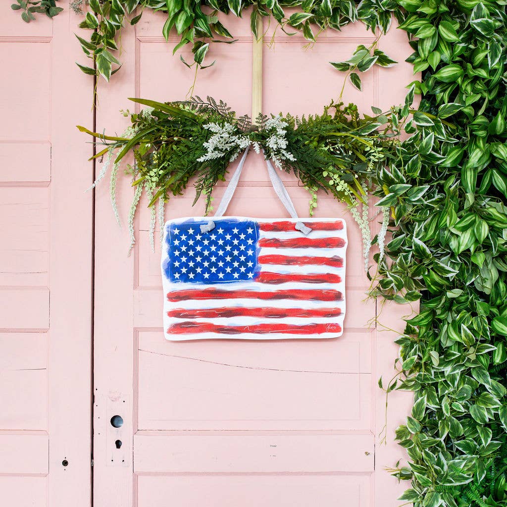 American Flag Door Hanger: 1/8&quot; Thickness PVC Material