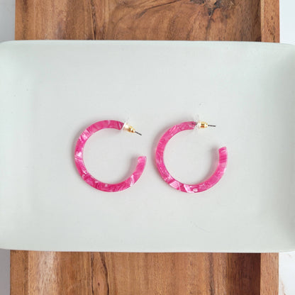 Camy Hoops - Raspberry // Earrings, Jewelry, Gifts