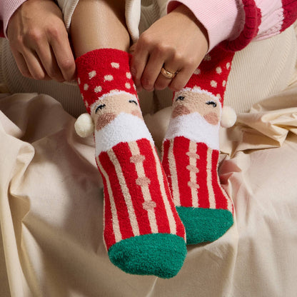 Christmas Fuzzy Socks Assorted Pack of 4: Assorted / One / 4DS98001