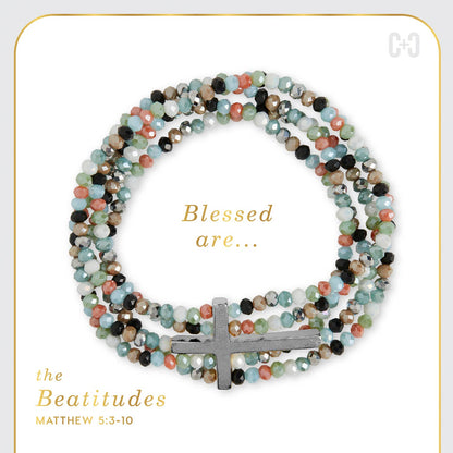 Beaditudes Cross Bracelet: Silver