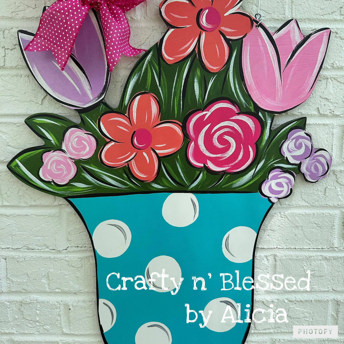 Funky Flower Pot Door Hanger