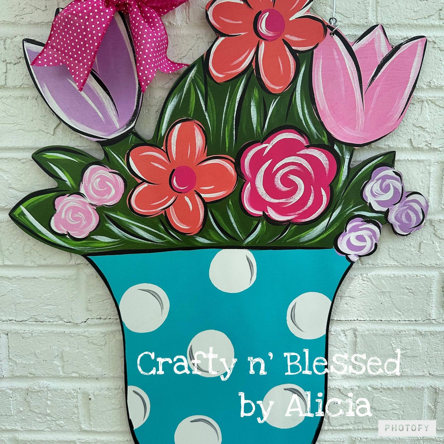 Funky Flower Pot Door Hanger