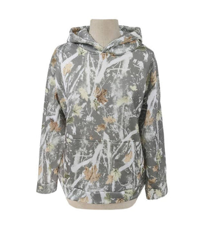 Maple Leaf Print Camouflage Essential Hoodie: NO10 / XL