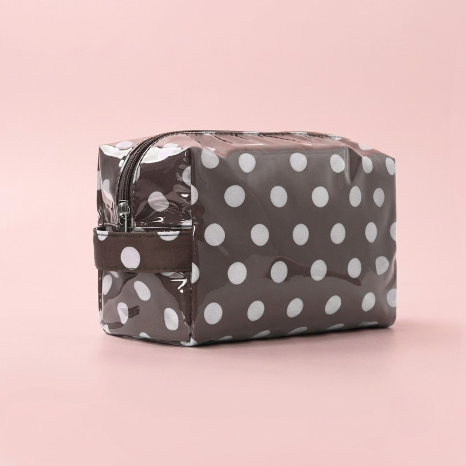 Vibrant Jelly Makeup Pouch: Black &amp; White Polka Dots