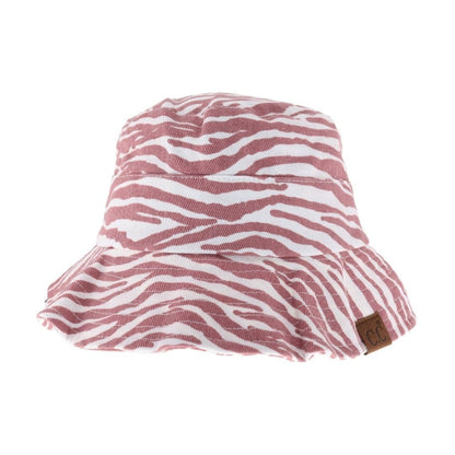 Zebra Print C.C Bucket Hat BK3923: Denim