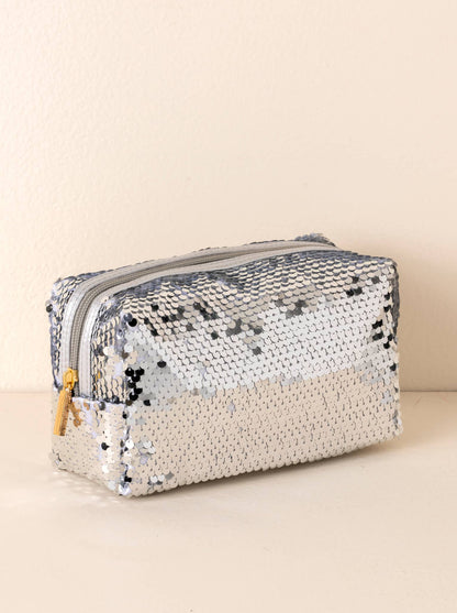 SEQUIN BLING COSMETIC POUCH: Multi