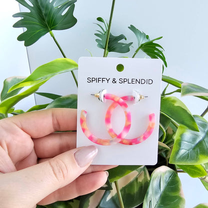 Camy Hoops - Tropical Pink // Earrings, Jewelry, Gifts