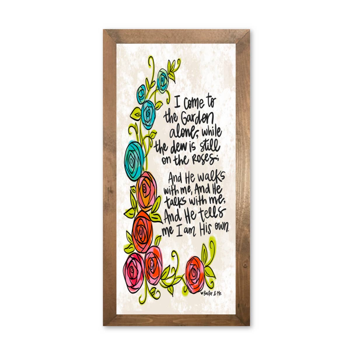 Dew on the Roses Framed Art: 12" x 12" by Baxter &amp; Me