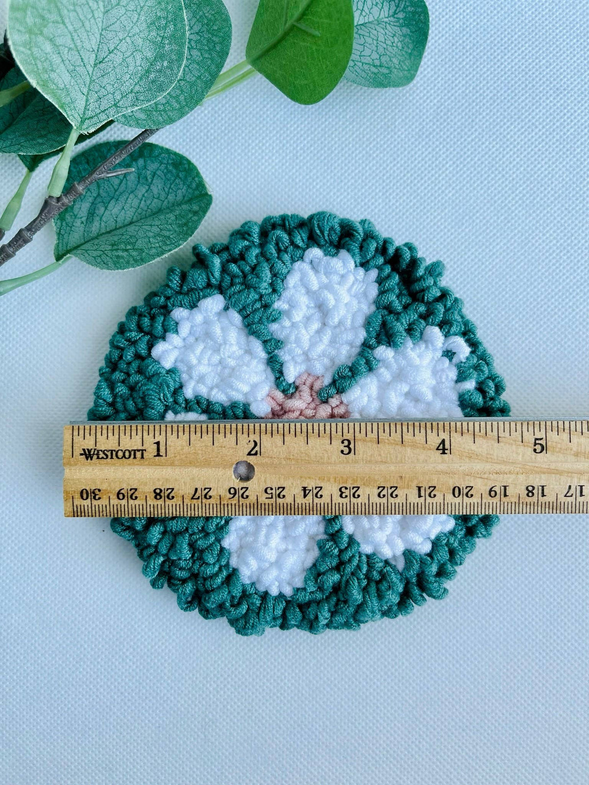 White Beginner Punch Needle Mug Rug Kit