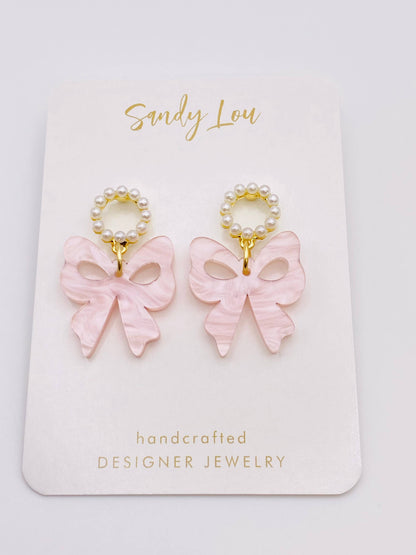 EASTER PEARL WITH BOWS EARRINGS  
