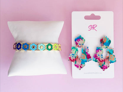 Sandy+Rizzi Wildflowers Acrylic Art Priscilla Dangle Earring