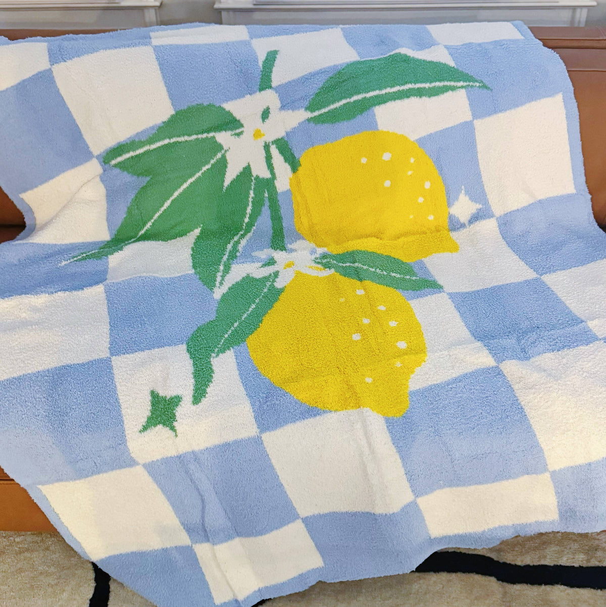 Lemon Drop Gingham Blanket - Soft &amp; Sweet Throw