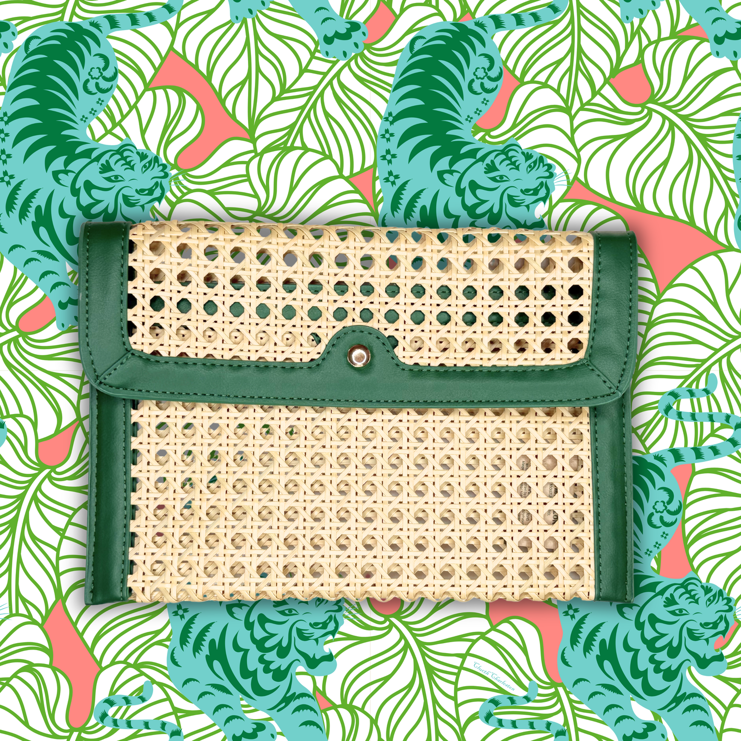 French Quarter Clutch- Green - Wholesale