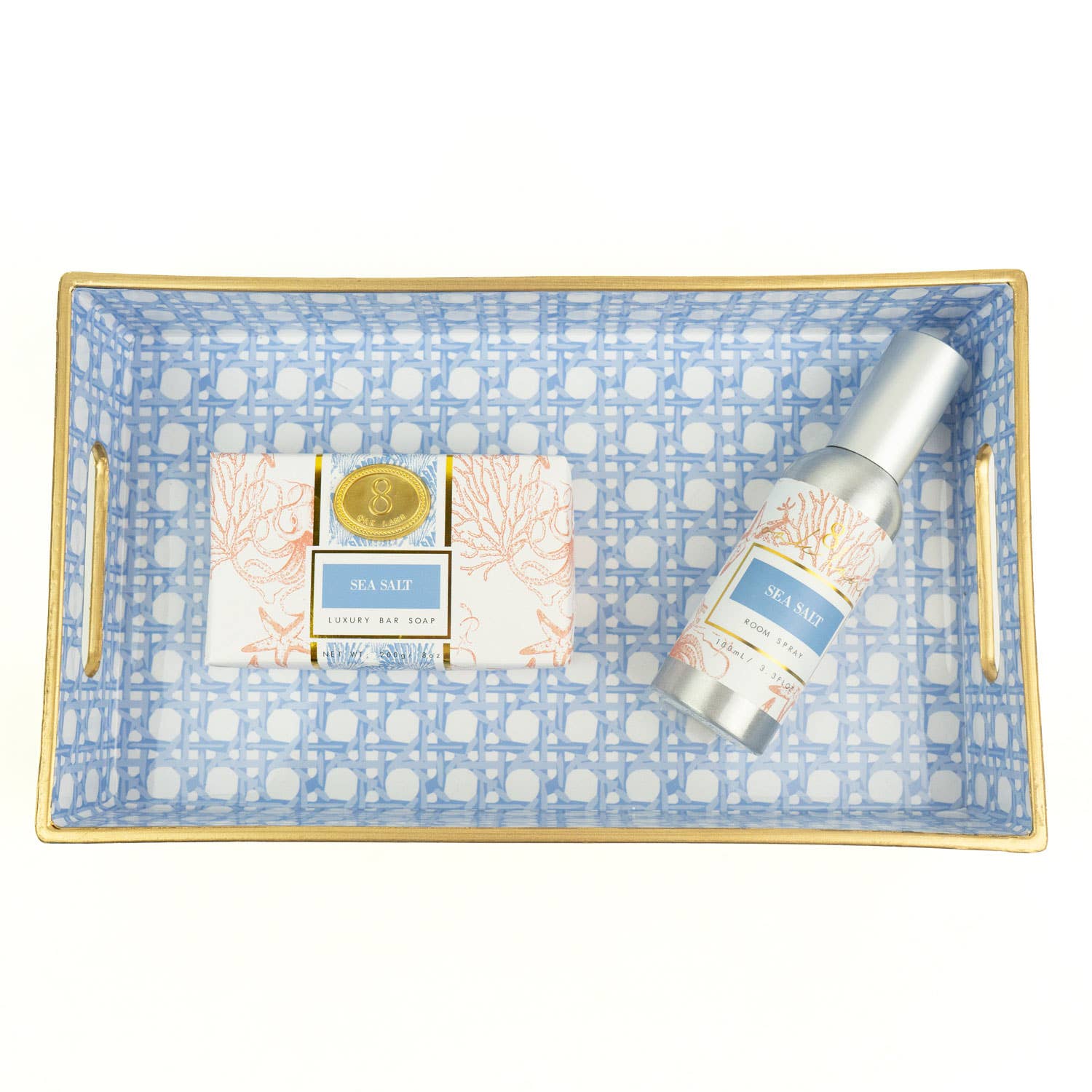 Blue Cane Vanity Tray by 8 Oak Lane