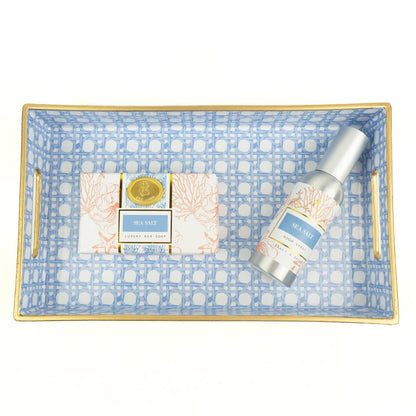 Blue Cane Vanity Tray by 8 Oak Lane