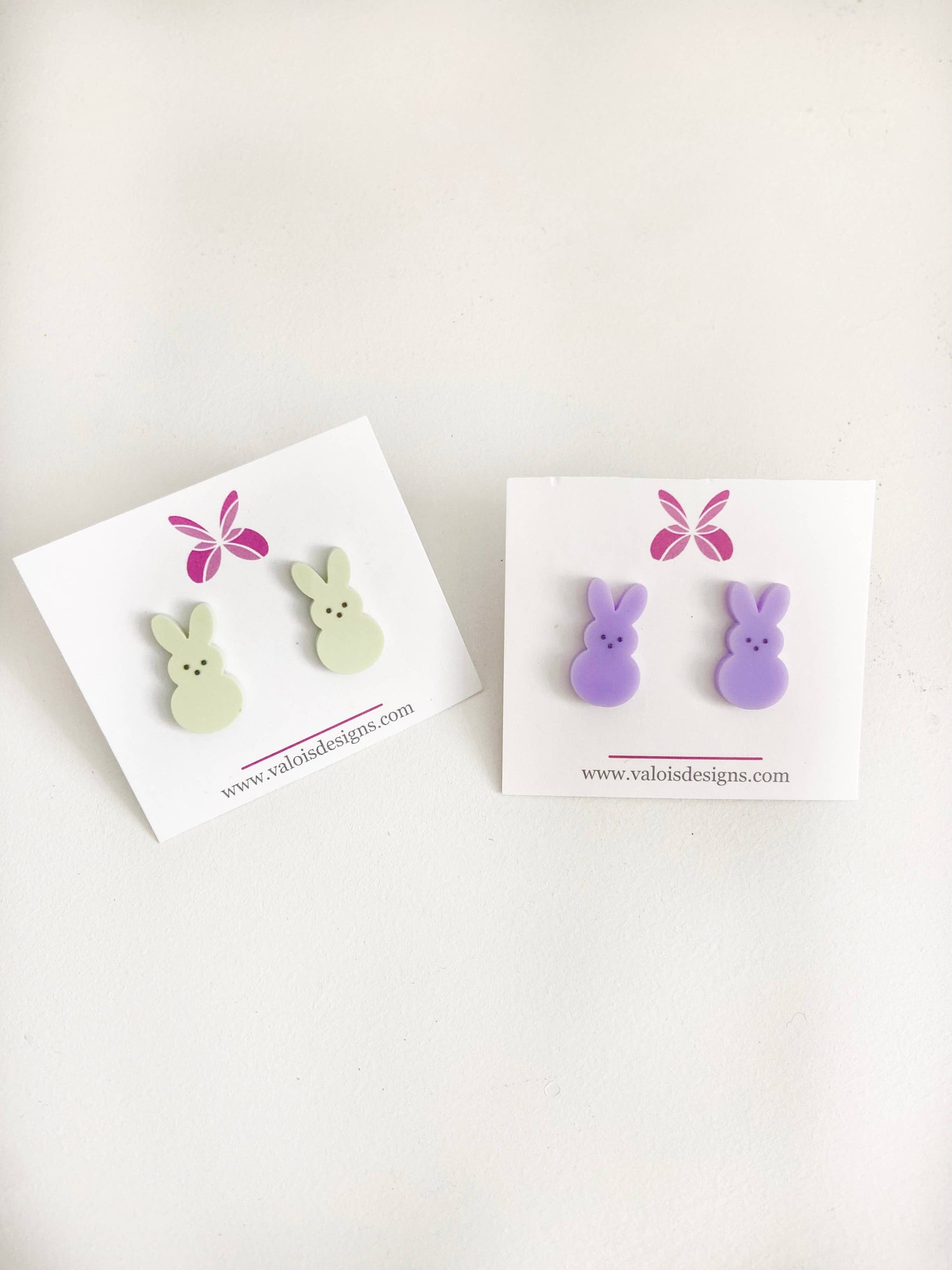 Easter Bunny Peep Stud Earrings: Purple